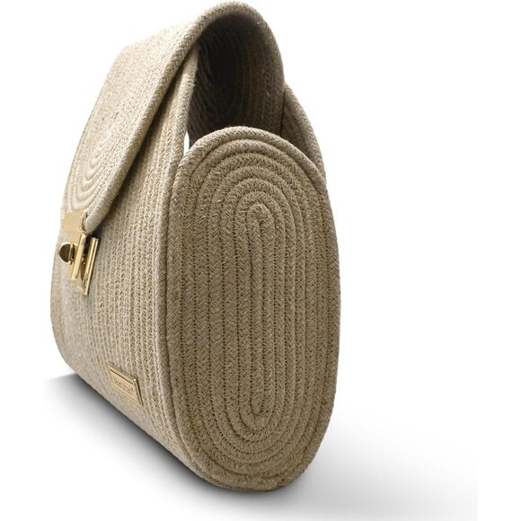 Women Quilted Cotton Rope Crossbody Bag Small Shoulder Purse with Adjustable Str - Picture 3 of 7